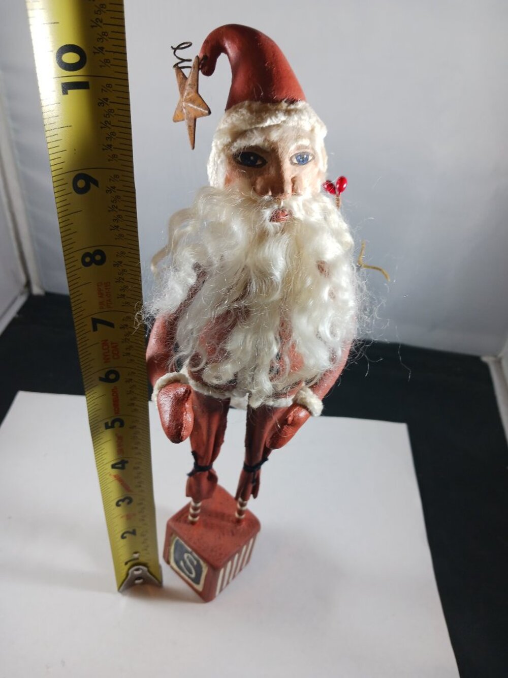 Handmade Santa Art Doll Primitive Style Collectable Keepsake - Picture 6 of 10